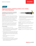 Application Note: Dispense Liquids Containing Proteins More Reliably with Reverse Pipetting