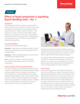 Technical Bulletin: Effect of Liquid Properties in Pipetting Liquid Handling Note No. 1